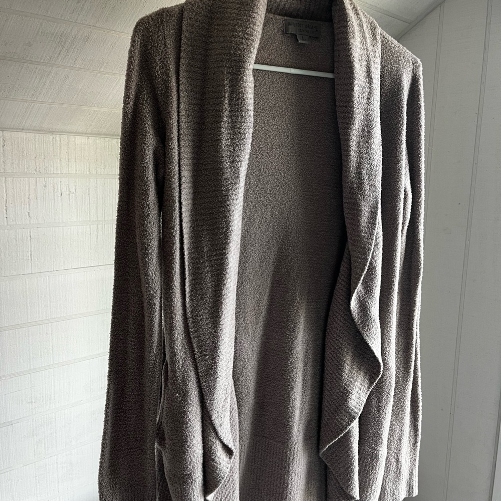 Barefoot Dreams Taupe Open Front Cardigan